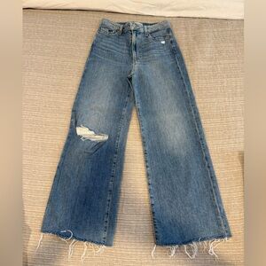 PAIGE Distressed Anessa Blue Flare Jeans